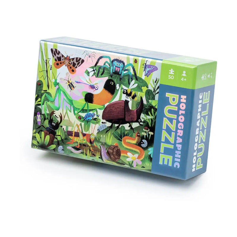 Crocodile Creek 50pc Mini Holographic Puzzle - Backyard Bugs
