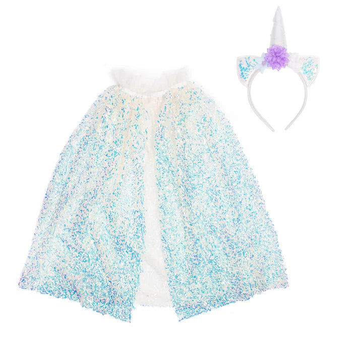 Great Pretenders Unicorn Sparkle Cape and Headband Size: 4-6