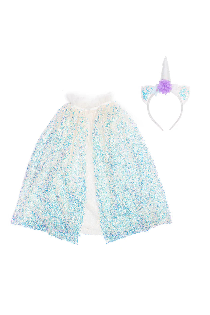 Great Pretenders Unicorn Sparkle Cape and Headband Size: 4-6