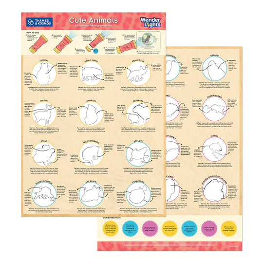 Wonder Lights: Educational Flashlight Projector - Cute Animals