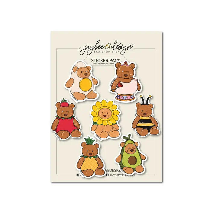 Jellycat Vinyl Sticker Packs