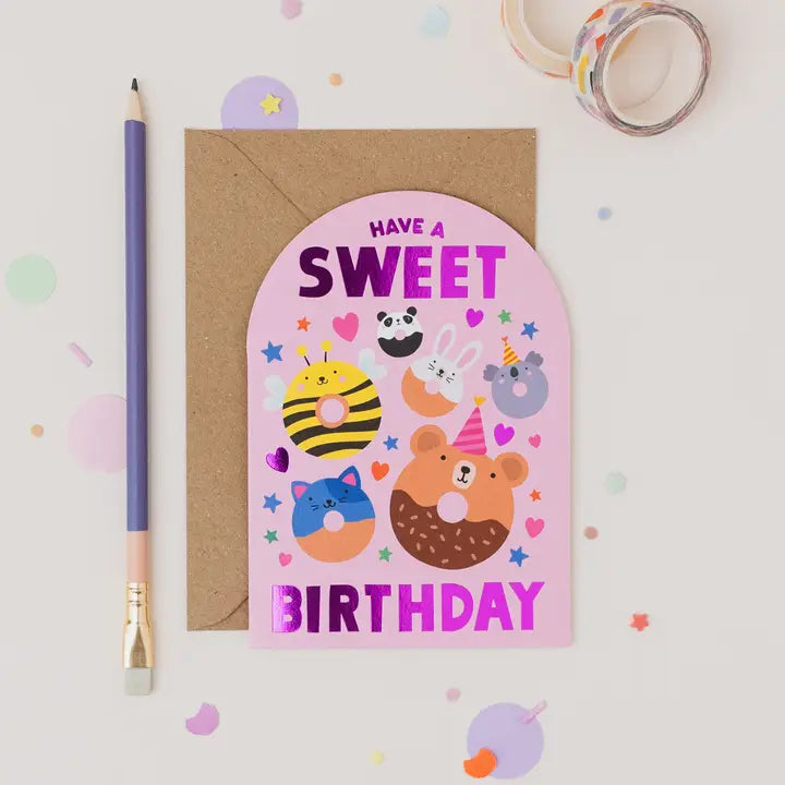 Birthday Card Donut Animal