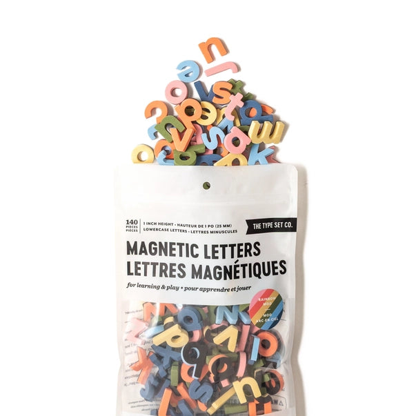 1" 140pc Lowercase Magnetic Letters in Rainbow Mod