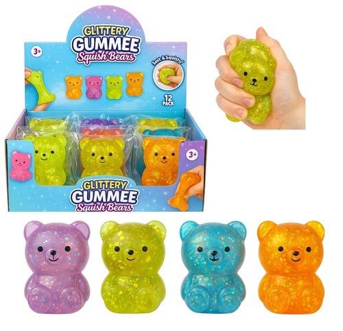 Squishy Glittery Gummee Bear - Various Colours
