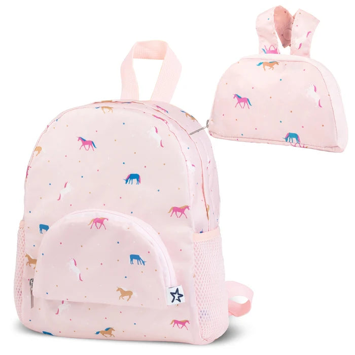 Tiny Twinkle - Toddler Foldup Backpack - Unicorn Confetti