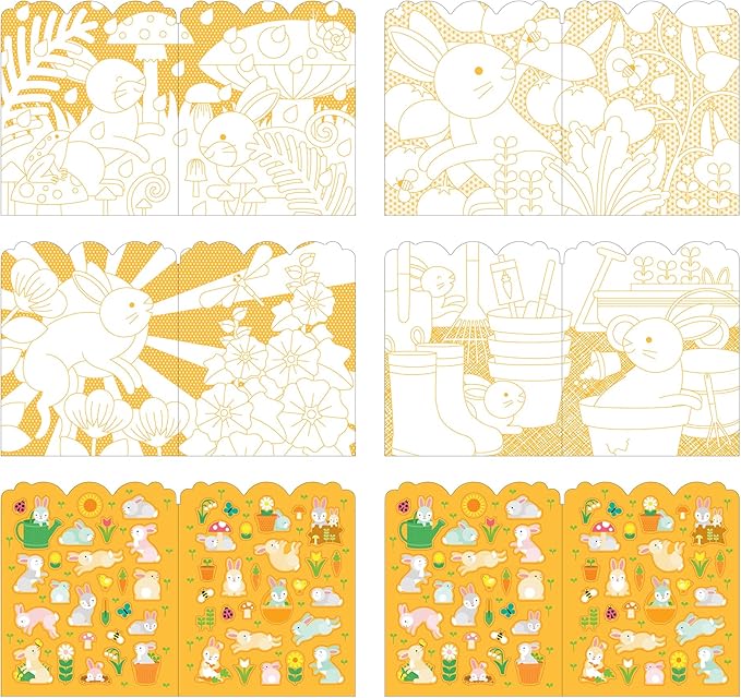 Bunnies Coloring Book and Stickers