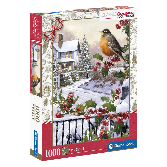 Clementoni 1000pc Puzzle - Robin and Holly Bushes