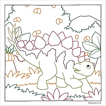 Magic Paper Coloring Book: Dinosaurs