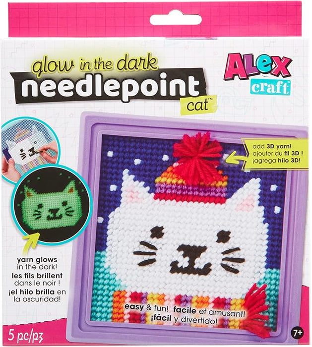 Alex Glow-In-The-Dark Needlepoint Cat