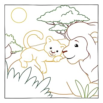 Magic Paper Coloring Book: Baby Animals