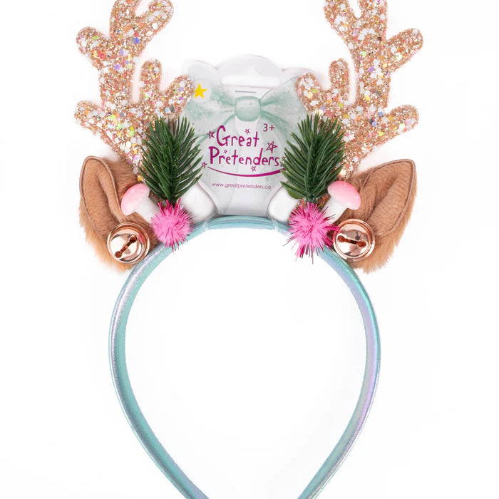 Great Pretenders Holiday Rudolph Headband - Pink/Mint
