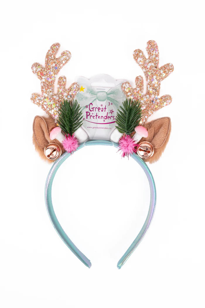 Great Pretenders Holiday Rudolph Headband - Pink/Mint