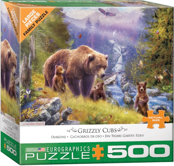 Eurographics 500 Piece Puzzle - Grizzly Cubs