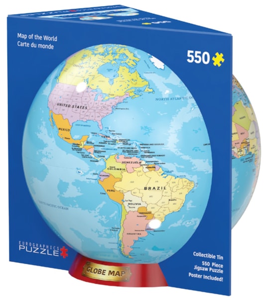 Eurographics 550 Piece Puzzle - Map of the World Tin