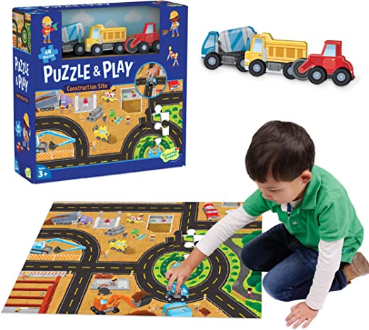 Peaceable Kingdom Puzzle and Play: Construction Site