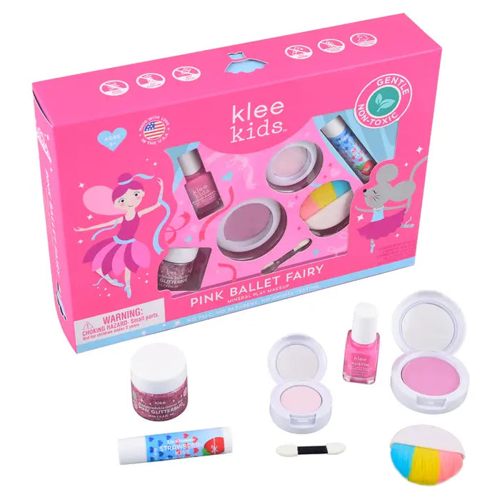 Klee Kids Natural Play Deluxe Makeup Set - Pink Ballet Fairy