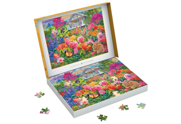 Eurographics 104 Piece Puzzle  - Connecting Pieces - Bunny Garden