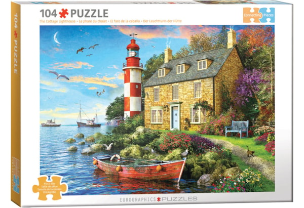 Eurographics 104 Piece Puzzle  - Connecting Pieces - The Cottage Lighthouse