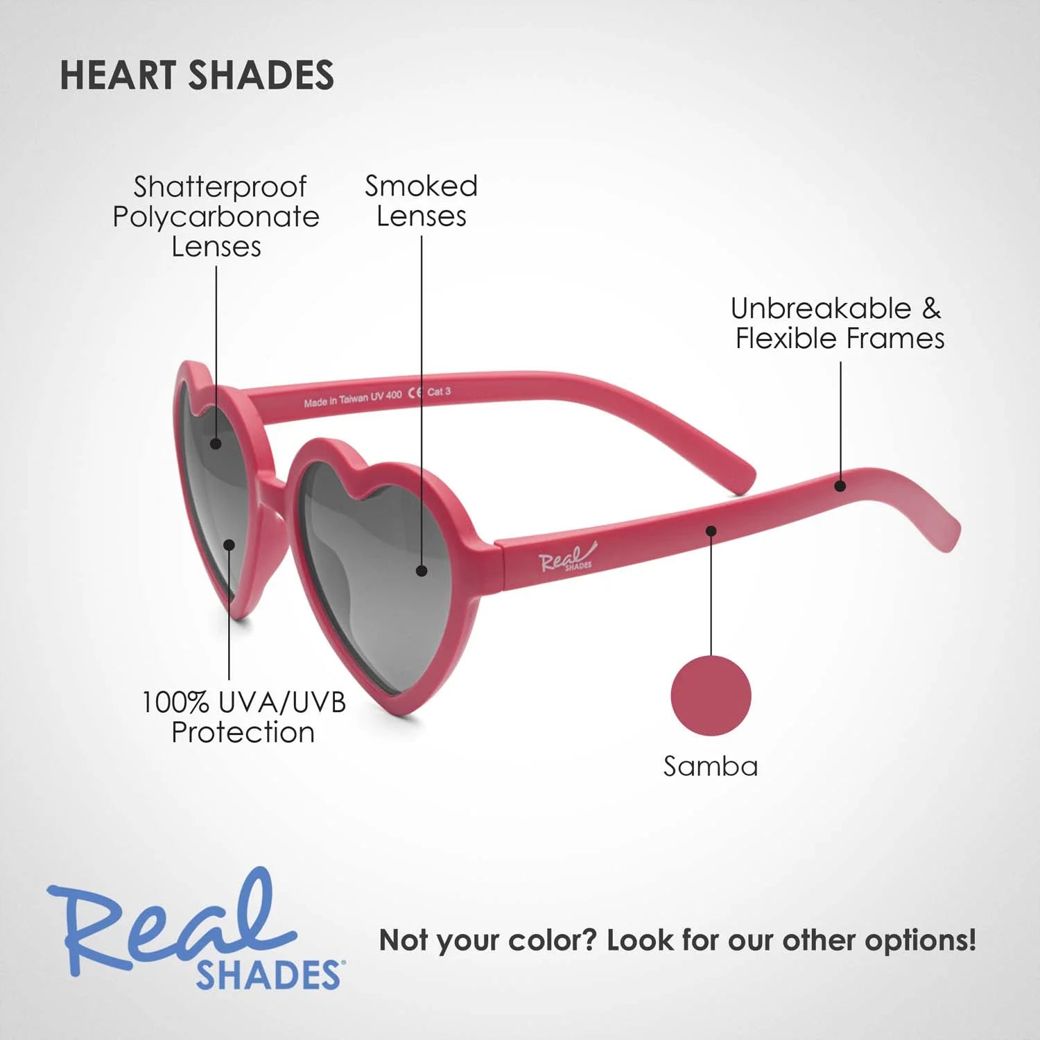 Heart Unbreakable UV Sunglasses - Samba Red - Various Sizes
