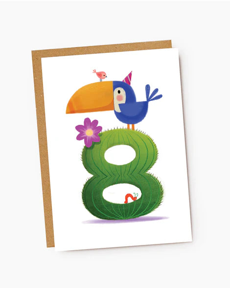 Birthday Card Number 8 Toucan