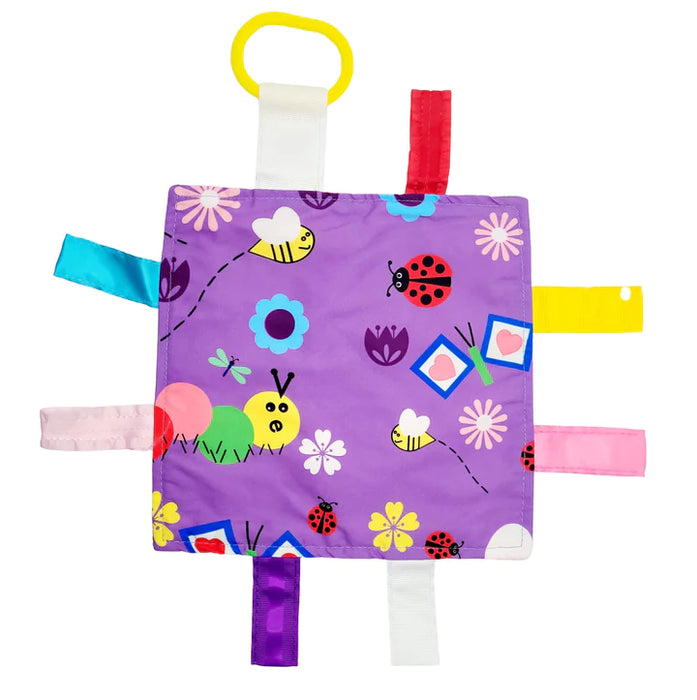 Crinkle Tag Square 8x8 Learning Lovey  - Garden Butterfly Bees