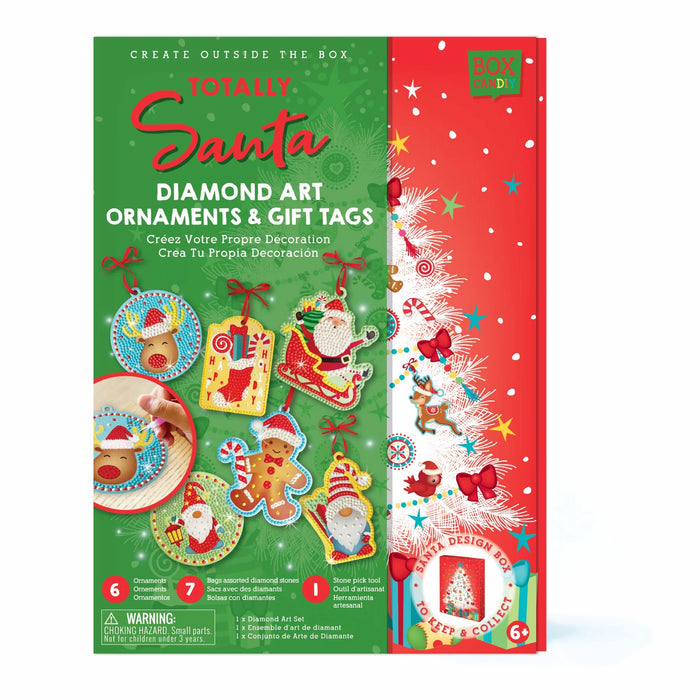 Box Candiy: Totally Santa Diamond Art Ornaments and Gift Tags