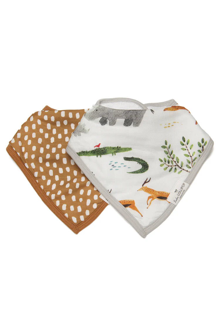 Loulou Lollipop Muslin Bandana Bib Set - Various Styles