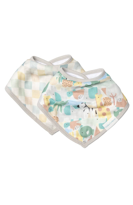 Loulou Lollipop Muslin Bandana Bib Set - Animal Puzzle