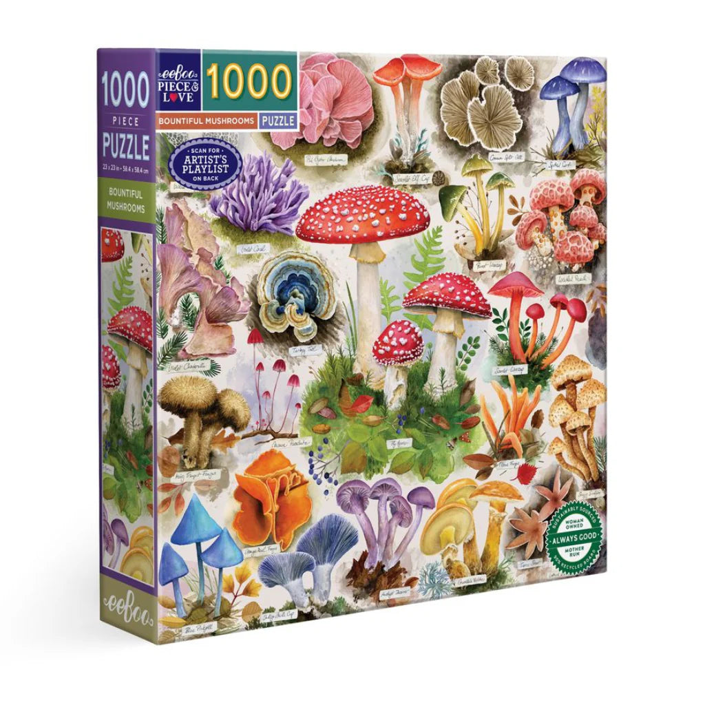 eeBoo Bountiful Mushrooms 1000 Piece Puzzle