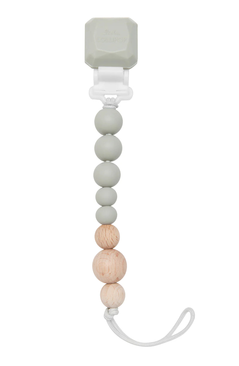 Loulou Lollipop Colour Pop Silicone and Wood Pacifier Clip - Various Styles
