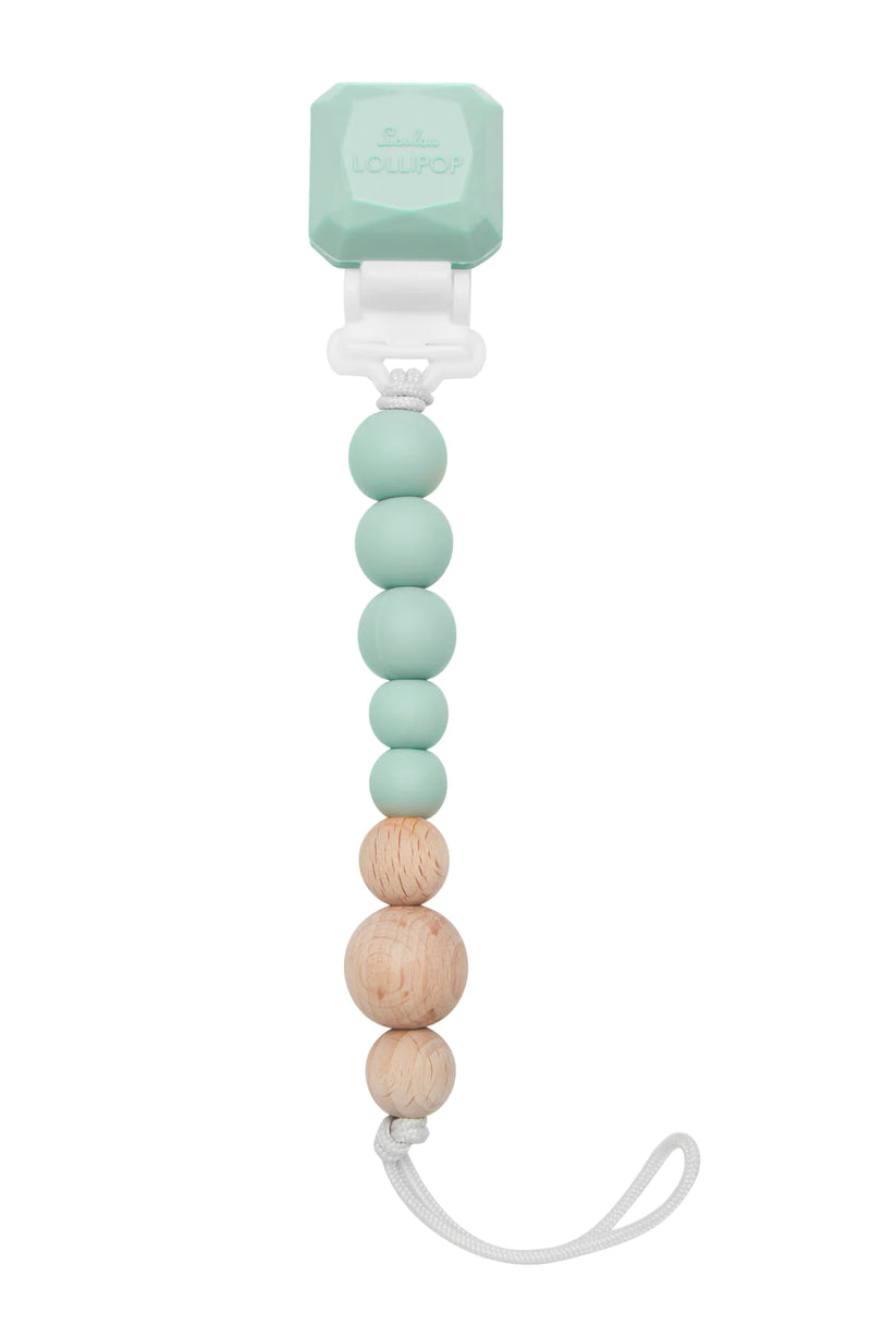 Loulou Lollipop Colour Pop Silicone and Wood Pacifier Clip - Various Styles
