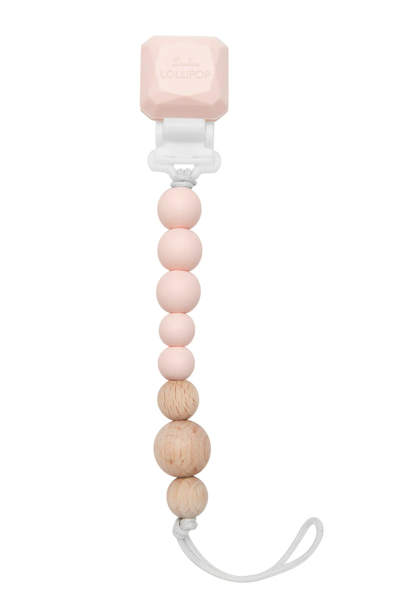 Loulou Lollipop Colour Pop Silicone and Wood Pacifier Clip - Various Styles