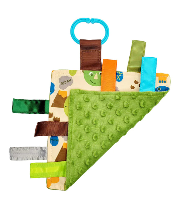 Crinkle Tag Square 8x8 Learning Lovey  - Dinosaur