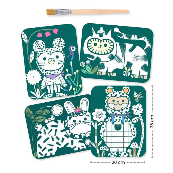 Djeco Magic Reveal Paint - Dressed Up Animals