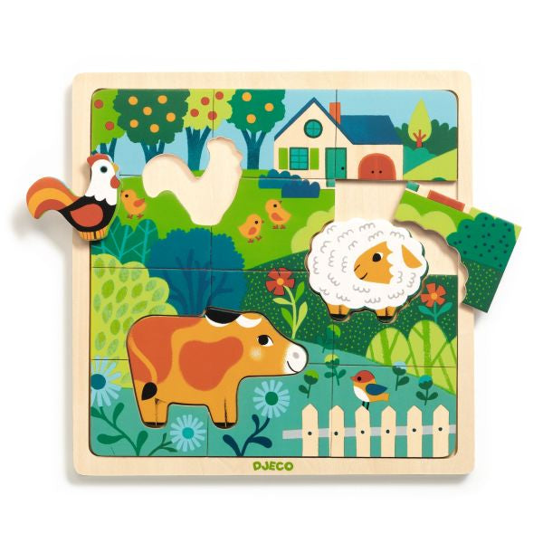 Djeco Wooden Farm 12pc Puzzle
