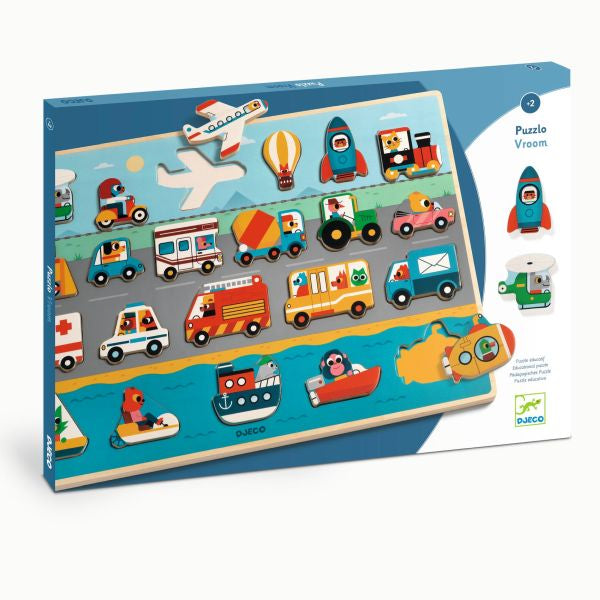 Djeco Wooden Puzzle - Vehicles