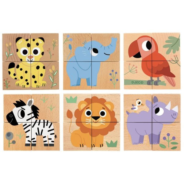 Djeco Wild & Co Wooden Block Puzzle