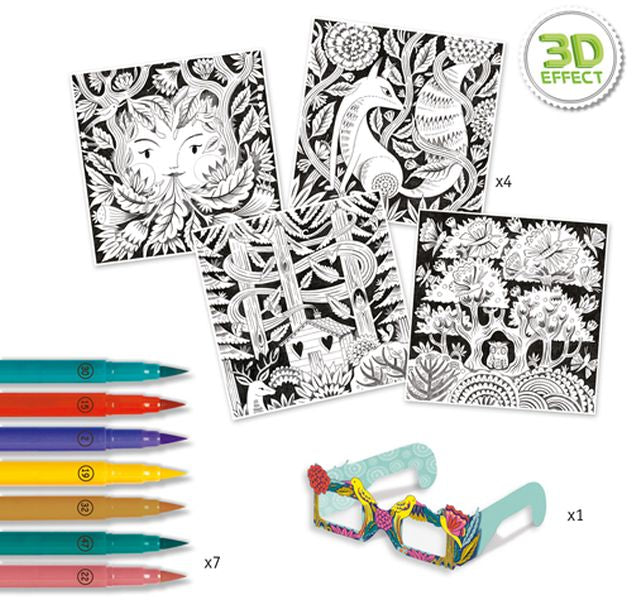 Djeco Felt Brushes - Fantasy Forest 3D