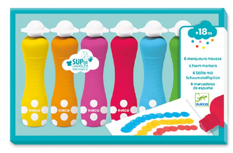 Djeco 6 Foam Markers