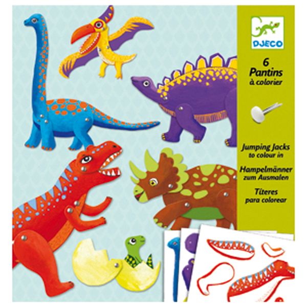 Djeco Jumping Jacks to Colour in - Dinos