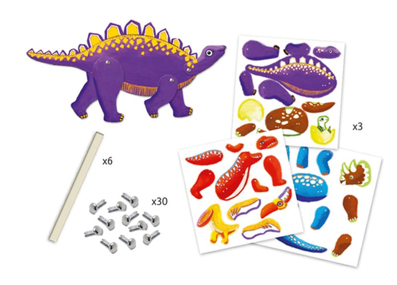 Djeco Jumping Jacks to Colour in - Dinos