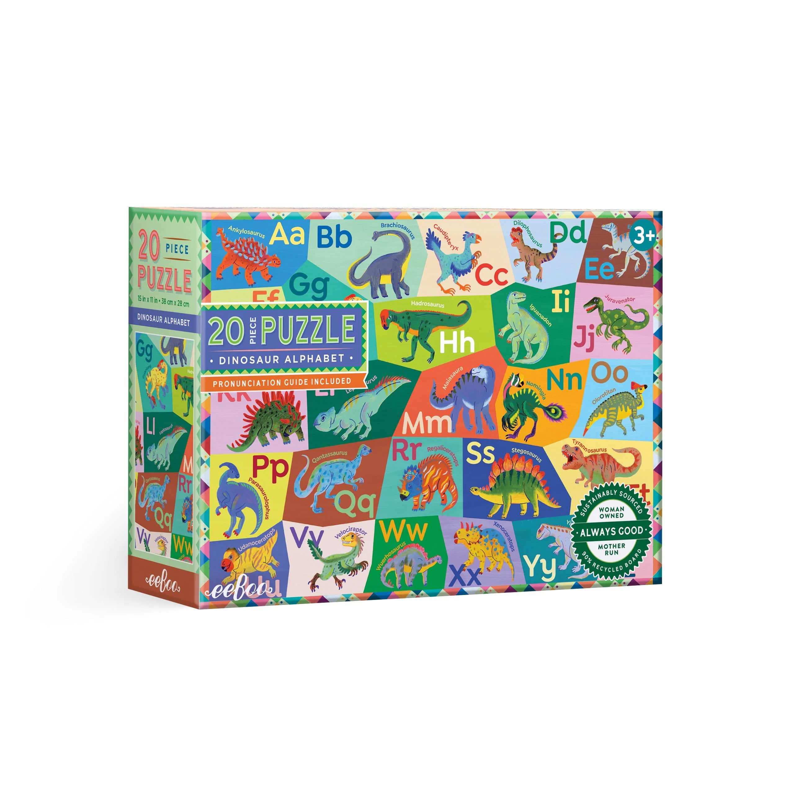 eeBoo Dinosaur Alphabet 20 Piece Puzzle