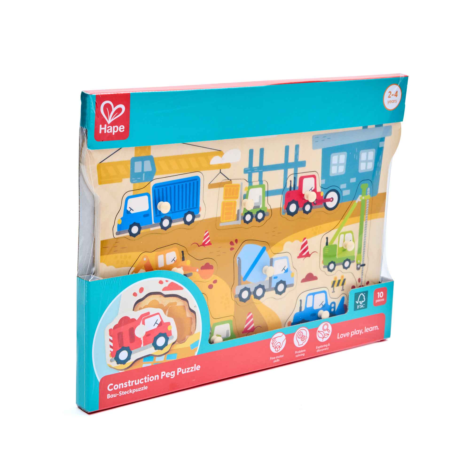 Hape Construction Vehicle Peg Puzzle