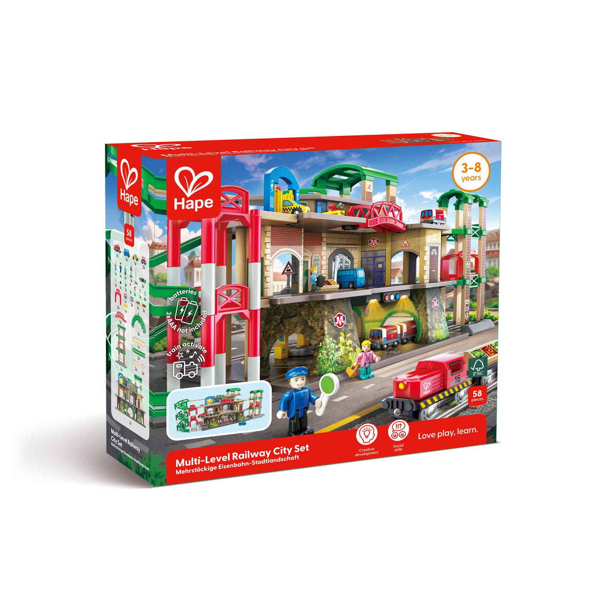 Hape Multi-Level Railway City Set