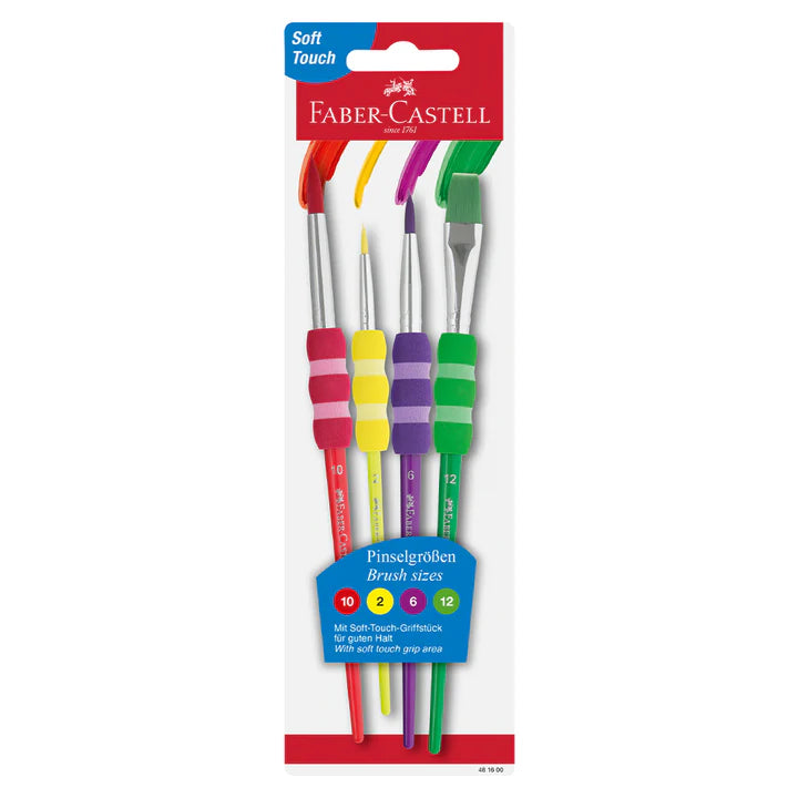 4 Pack Soft Grip Brushes