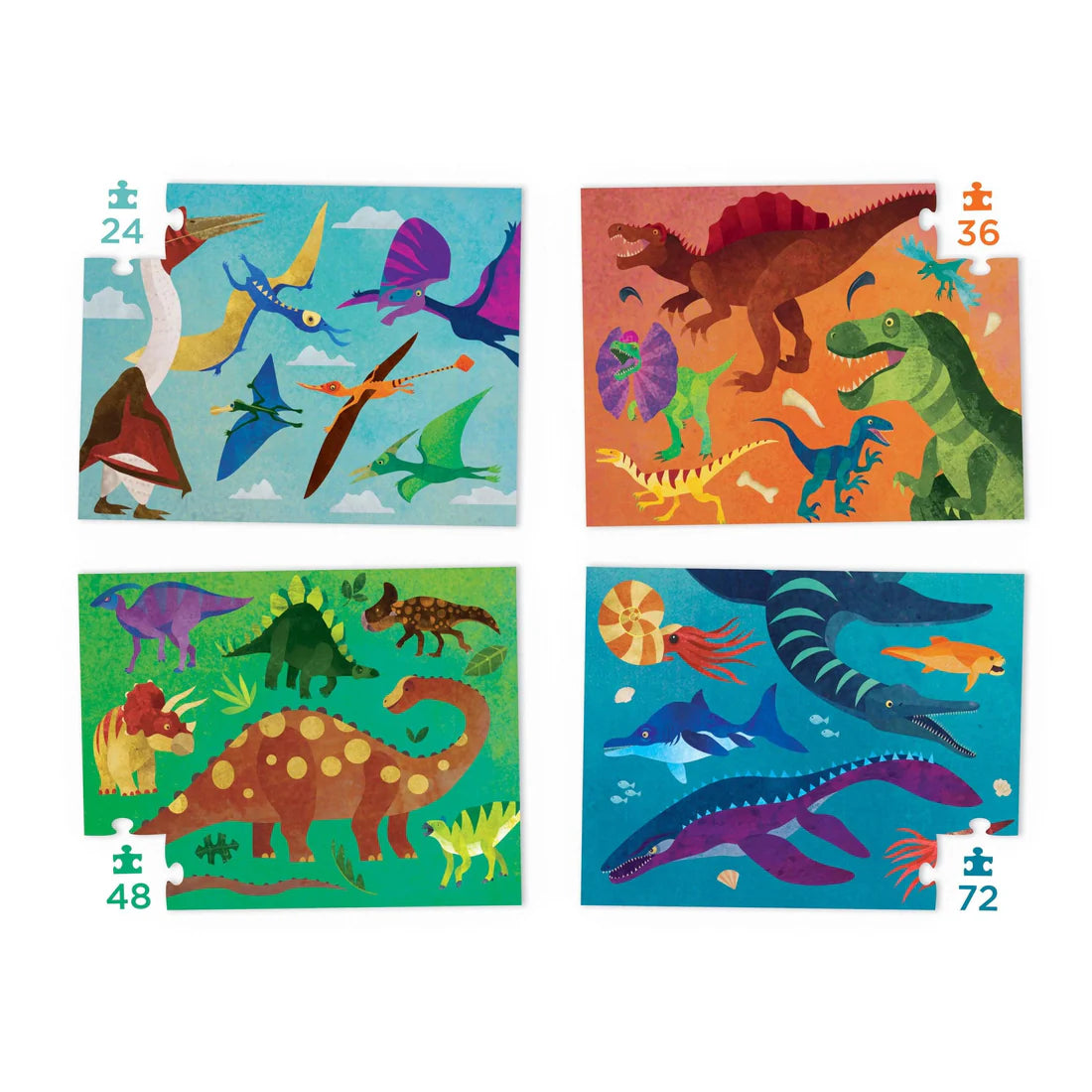 Crocodile Creek Four Puzzles to Grow On - Dinosaur
