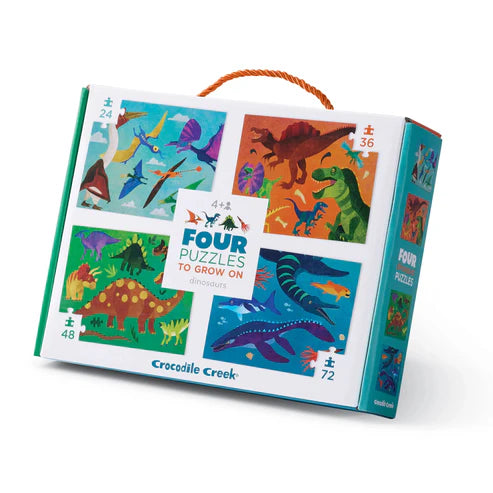 Crocodile Creek Four Puzzles to Grow On - Dinosaur