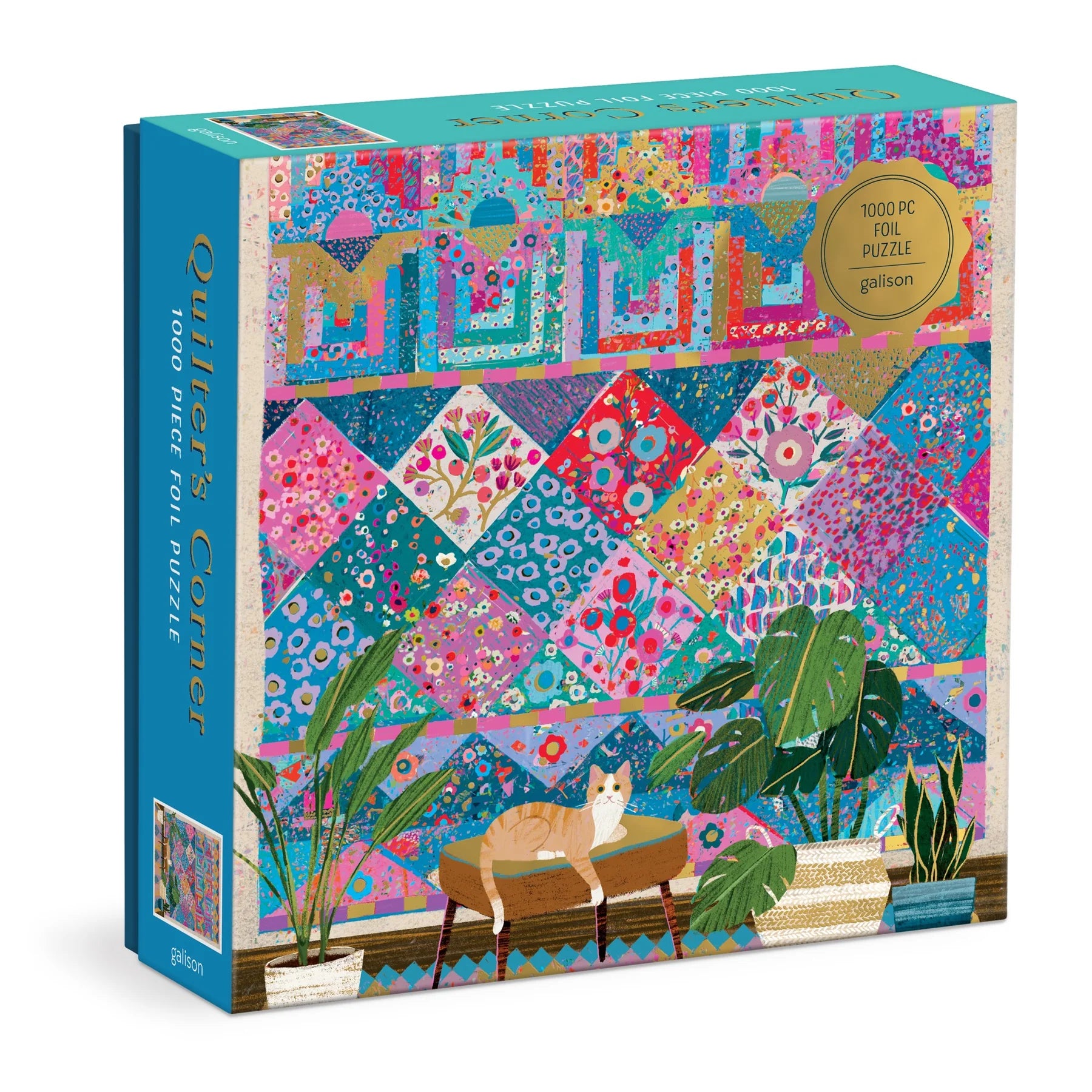 Galison 1000 Piece Foil Puzzle - Quilter's Corner
