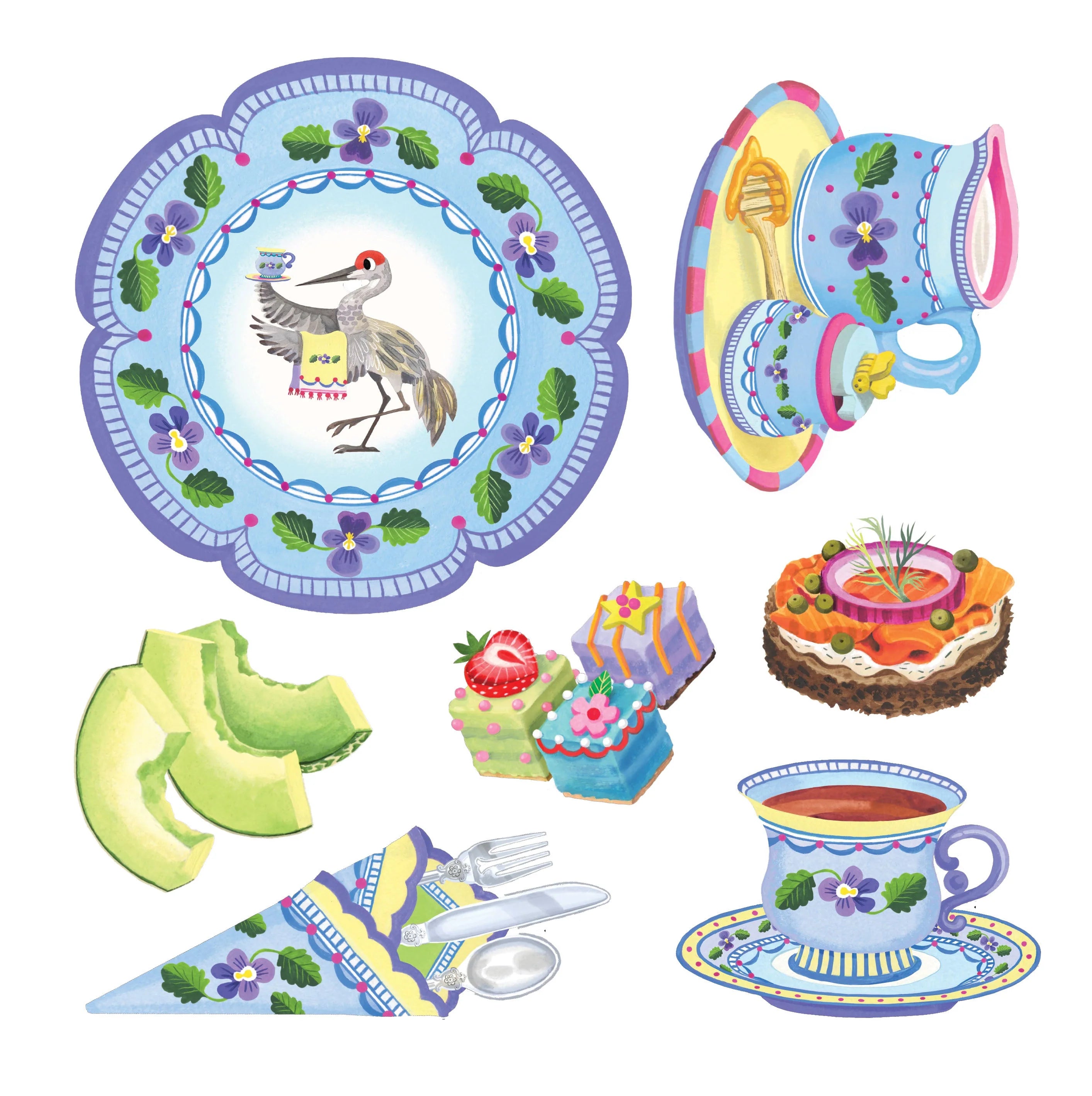 eeBoo Kitten's Time for Tea Spinner Game