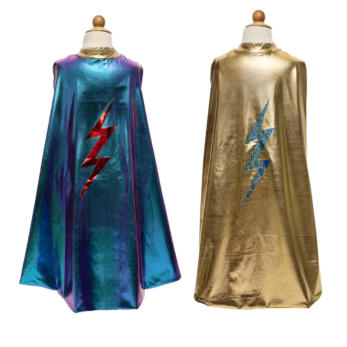 Great Pretenders Lighting Holographic Cape - Rev Blue - SZ 5-6